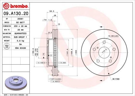 AP 25061 - Тормозной диск autospares.lv