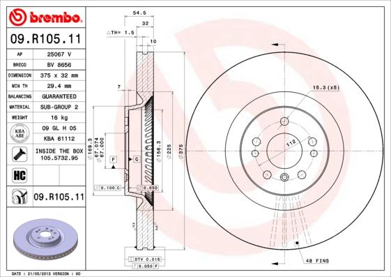 AP 25067 V - Тормозной диск autospares.lv