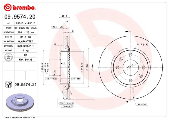 AP 25015 - Тормозной диск autospares.lv