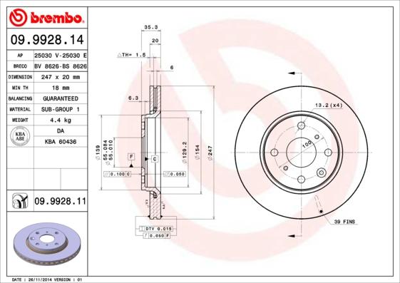 AP 25030 E - Тормозной диск autospares.lv