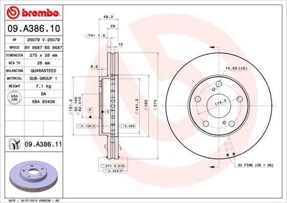 AP 25079 V - Тормозной диск autospares.lv