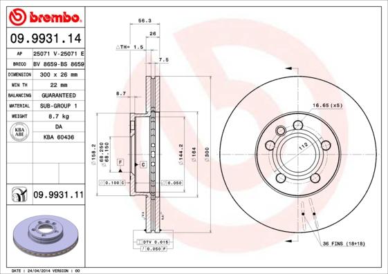 AP 25071 E - Тормозной диск autospares.lv