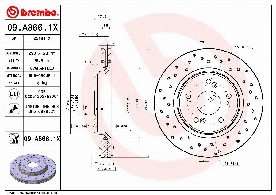 AP 25191 X - Тормозной диск autospares.lv