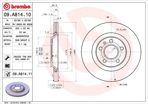 AP 25198 - Тормозной диск autospares.lv