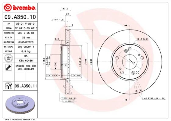 AP 25101 - Тормозной диск autospares.lv