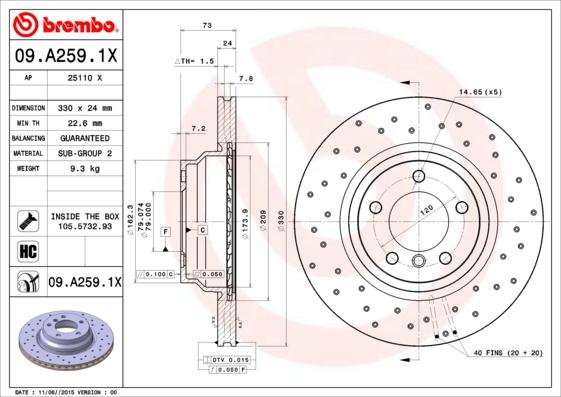 AP 25110 X - Тормозной диск autospares.lv