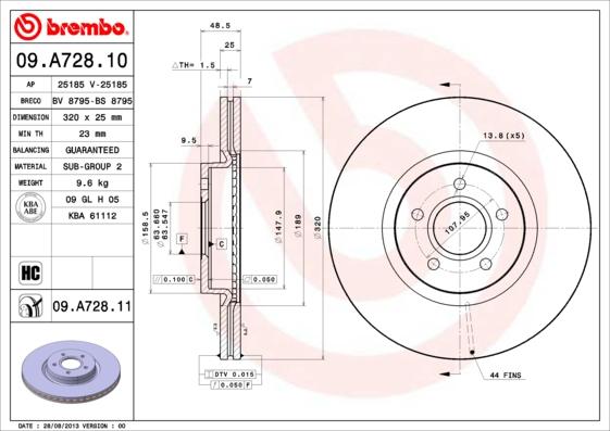 AP 25185 - Тормозной диск autospares.lv