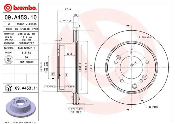 AP 25188 V - Тормозной диск autospares.lv