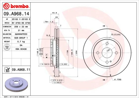 AP 25183 E - Тормозной диск autospares.lv