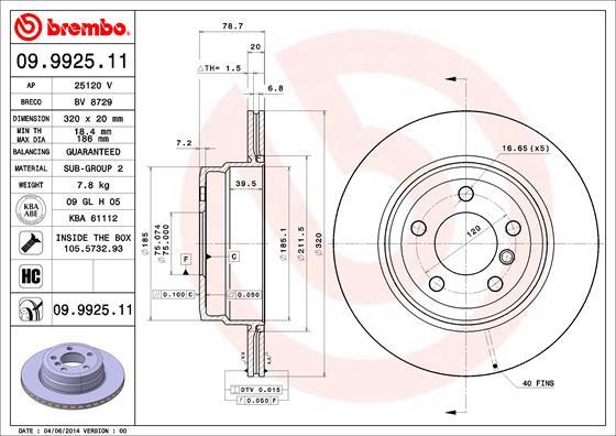 AP 25120 V - Тормозной диск autospares.lv