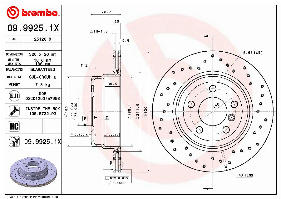 AP 25120 X - Тормозной диск autospares.lv