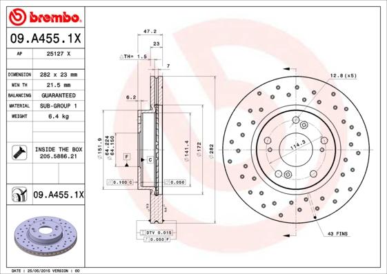 AP 25127 X - Тормозной диск autospares.lv