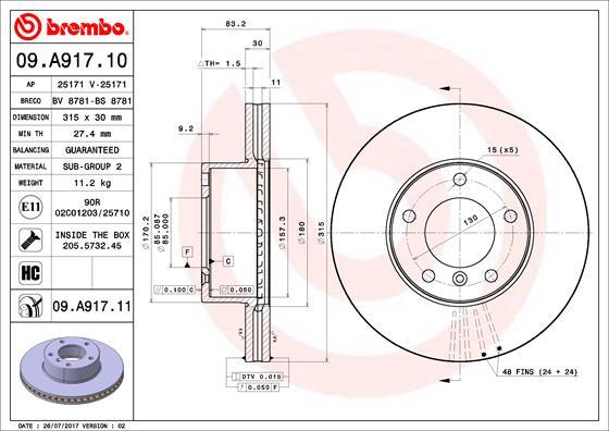 AP 25171 - Тормозной диск autospares.lv