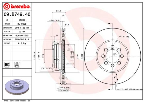 AP 25392 - Тормозной диск autospares.lv