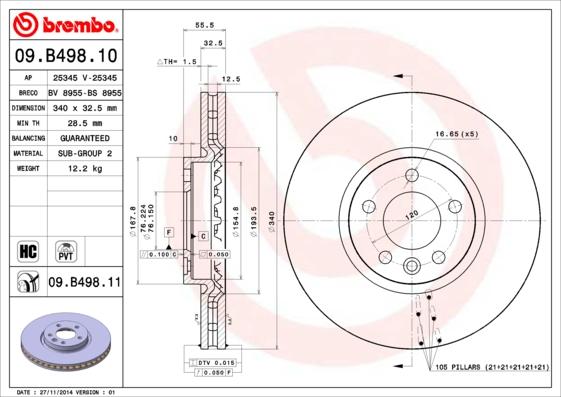 AP 25345 V - Тормозной диск autospares.lv