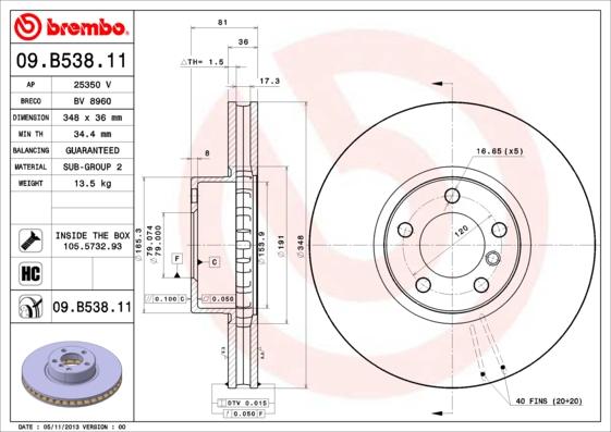 AP 25350 V - Тормозной диск autospares.lv