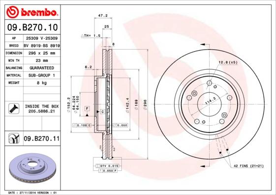 AP 25309 V - Тормозной диск autospares.lv