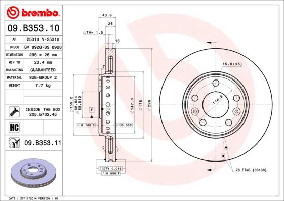 AP 25318 - Тормозной диск autospares.lv