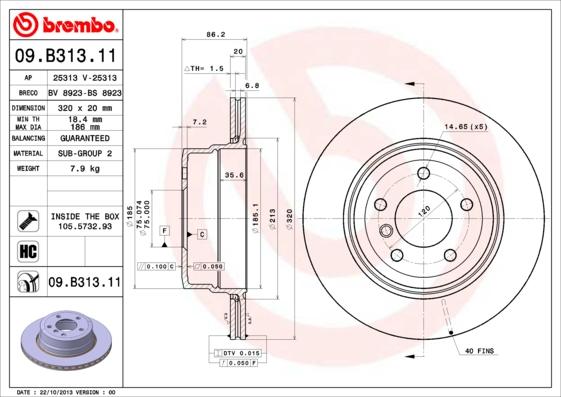 AP 25313 V - Тормозной диск autospares.lv