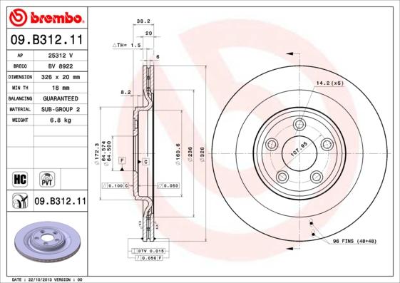 AP 25312 V - Тормозной диск autospares.lv