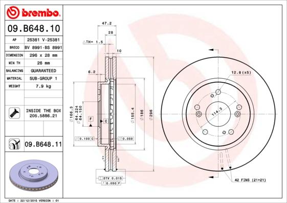 AP 25381 V - Тормозной диск autospares.lv