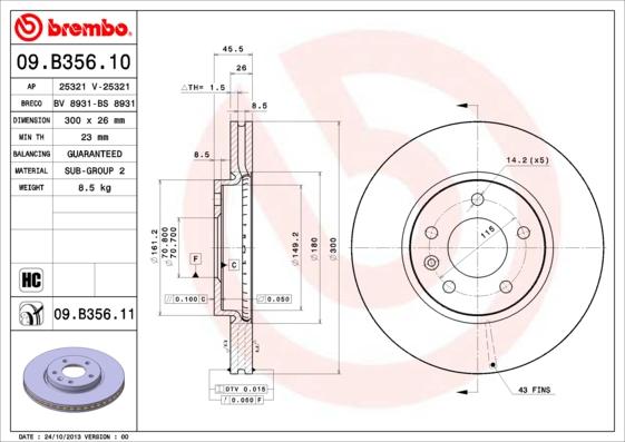 AP 25321 - Тормозной диск autospares.lv