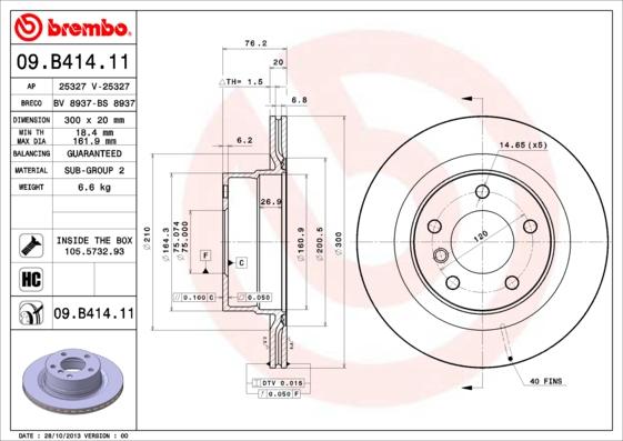 AP 25327 V - Тормозной диск autospares.lv