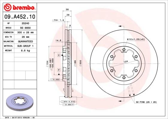 AP 25240 - Тормозной диск autospares.lv