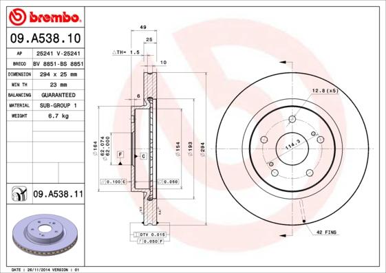 AP 25241 - Тормозной диск autospares.lv