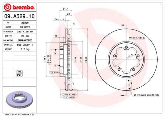 AP 25266 - Тормозной диск autospares.lv