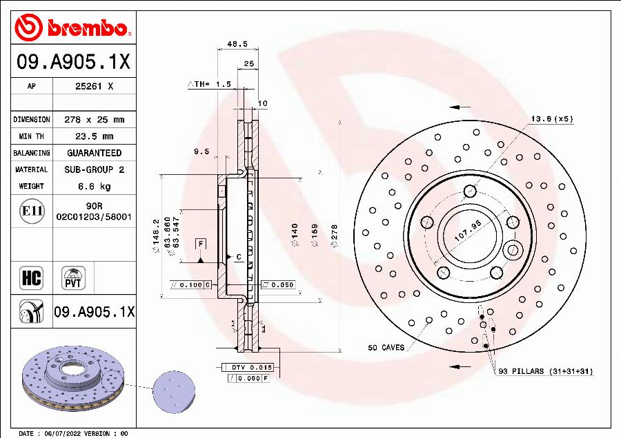 AP 25261 X - Тормозной диск autospares.lv