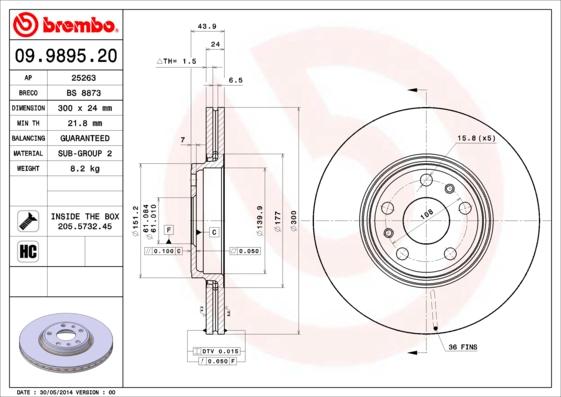 AP 25263 - Тормозной диск autospares.lv