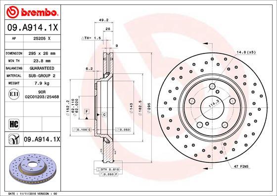 AP 25205 X - Тормозной диск autospares.lv