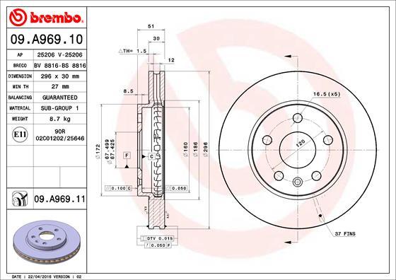 AP 25206 V - Тормозной диск autospares.lv