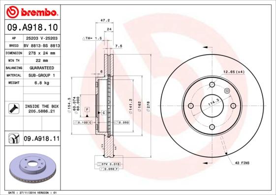 AP 25203 - Тормозной диск autospares.lv