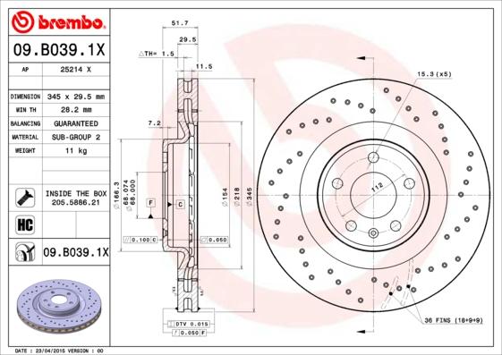 AP 25214 X - Тормозной диск autospares.lv