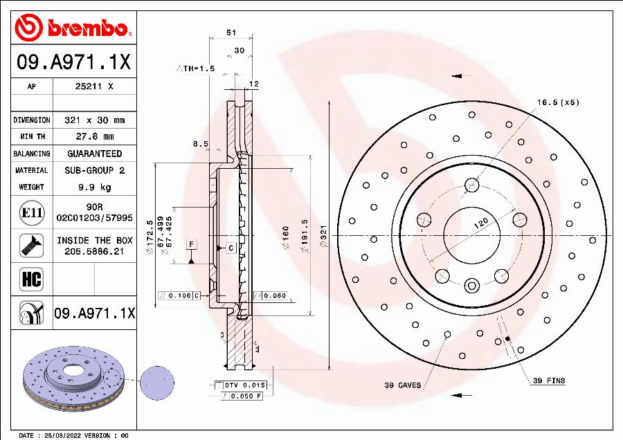 AP 25211 X - Тормозной диск autospares.lv