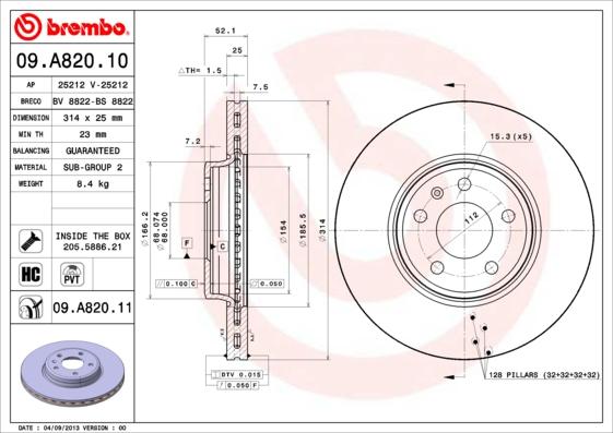 AP 25212 - Тормозной диск autospares.lv