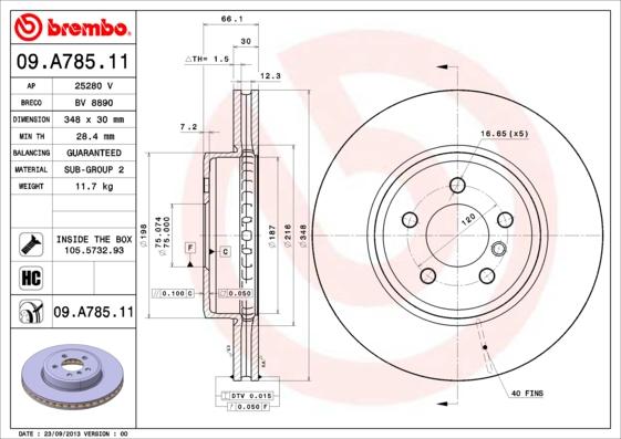 AP 25280 V - Тормозной диск autospares.lv