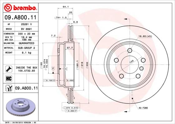 AP 25281 V - Тормозной диск autospares.lv