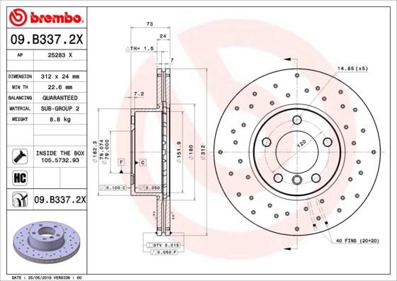 AP 25283 X - Тормозной диск autospares.lv