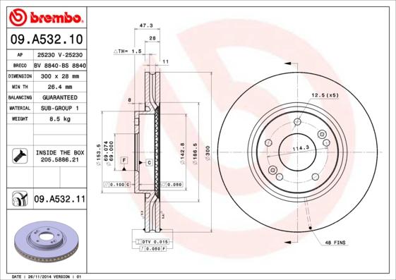 AP 25230 - Тормозной диск autospares.lv