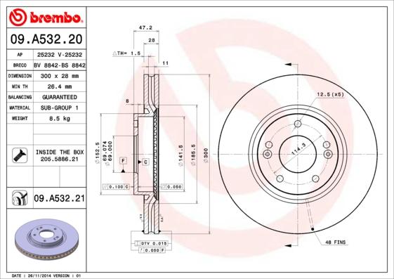 AP 25232 - Тормозной диск autospares.lv