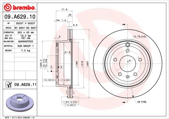 AP 25237 - Тормозной диск autospares.lv