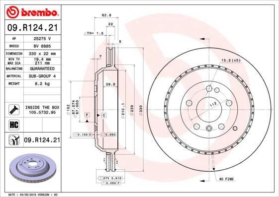 AP 25275 V - Тормозной диск autospares.lv