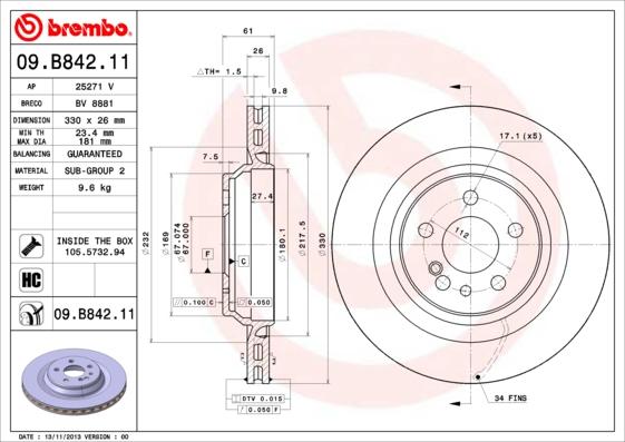 AP 25271 V - Тормозной диск autospares.lv