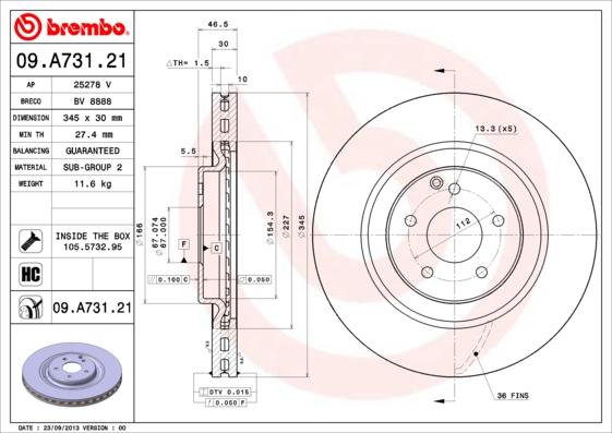 AP 25278 V - Тормозной диск autospares.lv