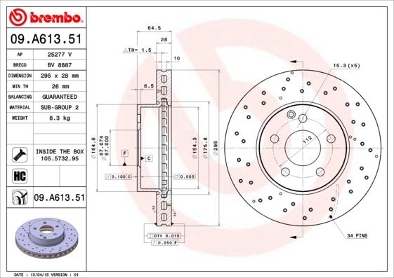 AP 25277 V - Тормозной диск autospares.lv