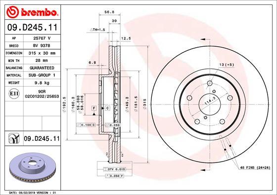 AP 25767 V - Тормозной диск autospares.lv