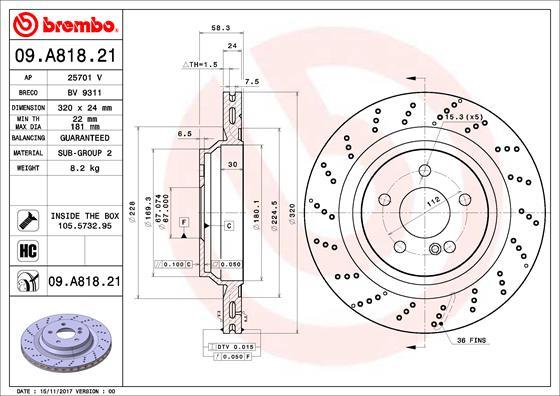 AP 25701 V - Тормозной диск autospares.lv